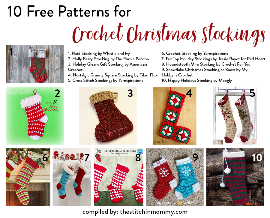 10 Free Patterns for Crochet Christmas Stockings The Stitchin Mommy