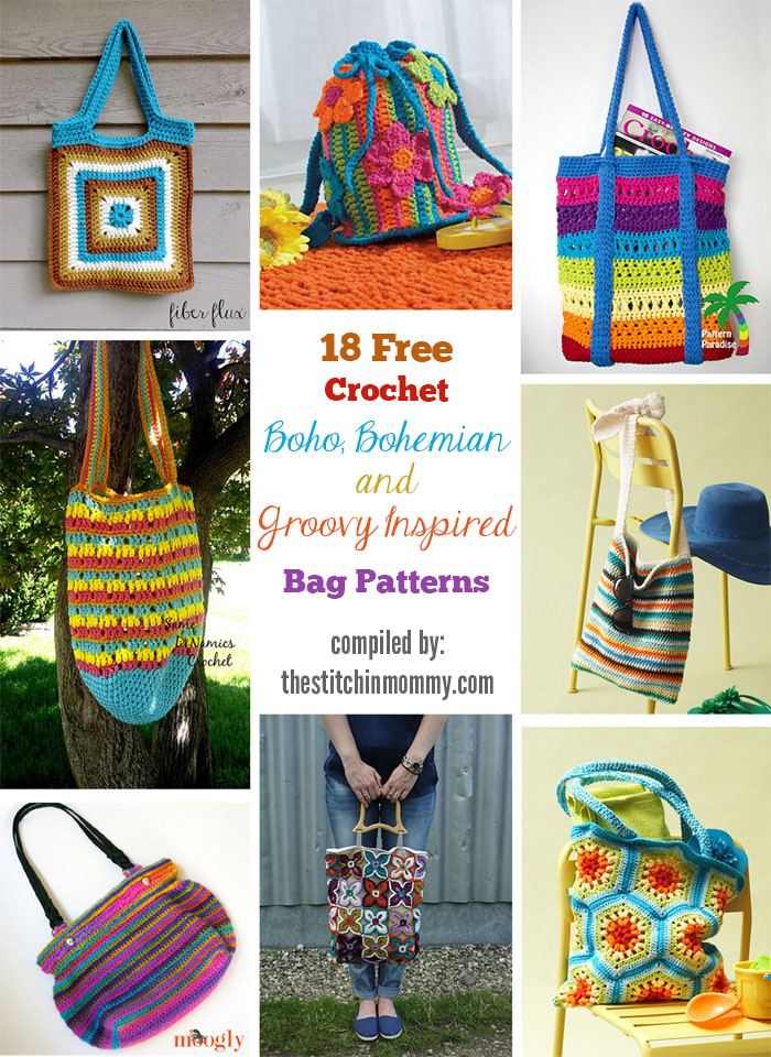 Summer Retro Tote Bag - Free Crochet Bag Pattern - A Crocheted Simplicity