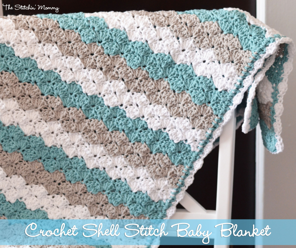 Crochet Shell Stitch Baby Blanket by The Stitchin' Mommy www.thestitchinmommy.com