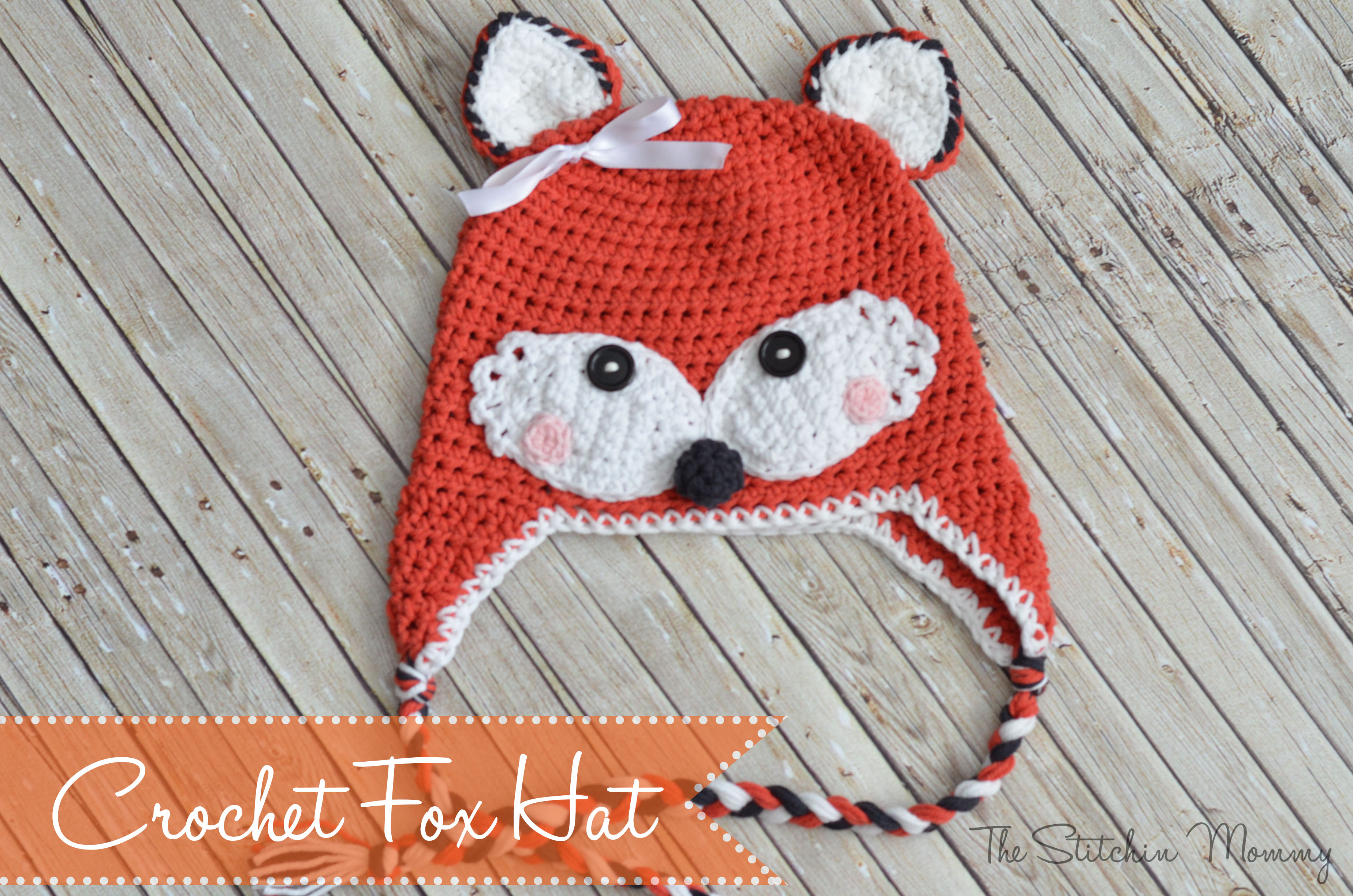 Crochet Plaid Stitch Fox Hat Pattern - Simple Crochet Ideas