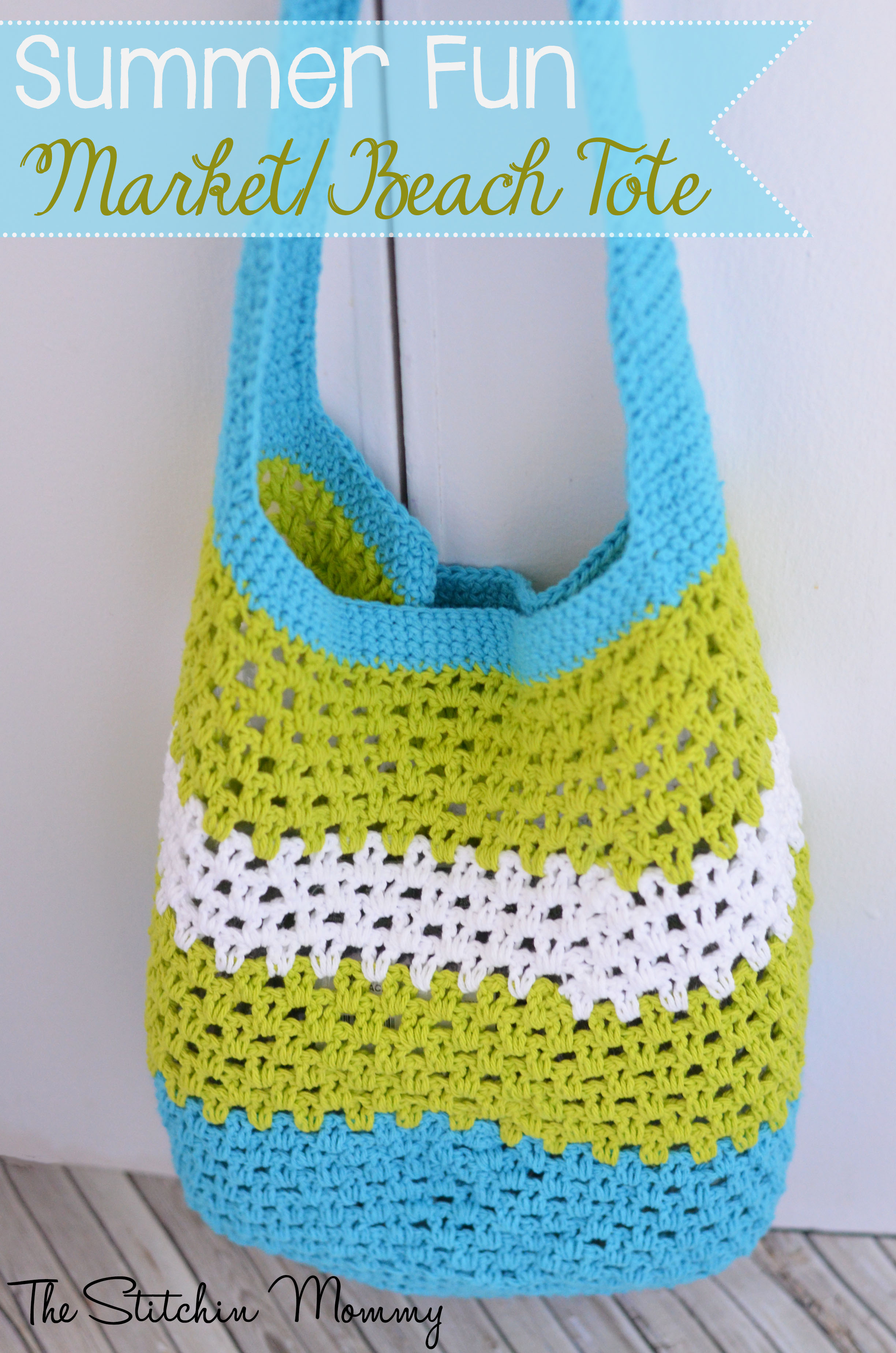 Summer Fun Market or Beach Tote - Free Crochet Pattern - The Stitchin Mommy