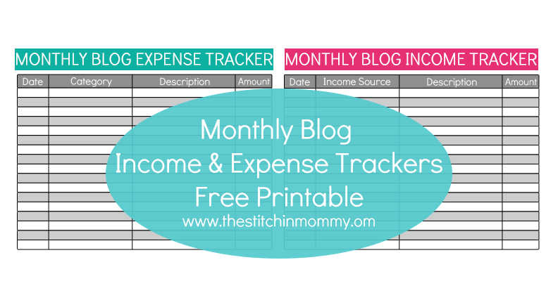 monthly blog income and expense tracker free printable income expense tracker