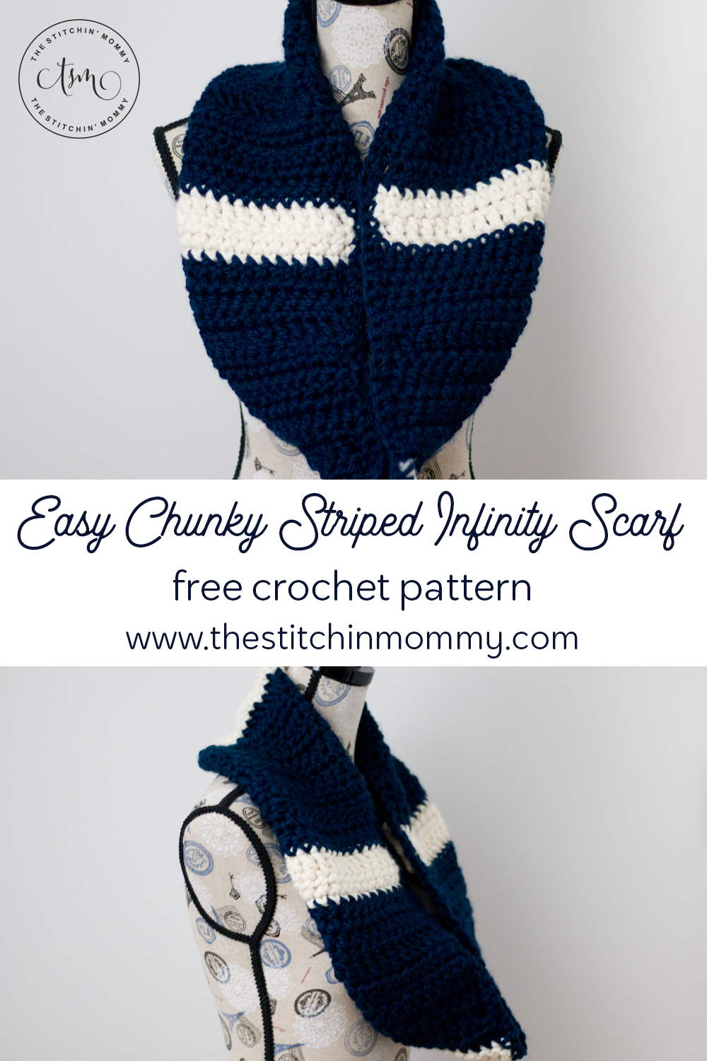 Striped Infinity Scarf Crochet Pattern