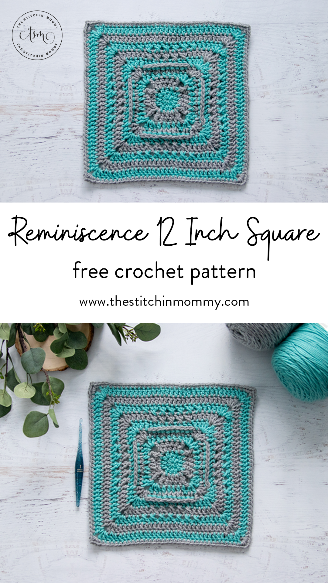 Reminiscence 12 Inch Square Free Crochet Pattern - The Stitchin Mommy