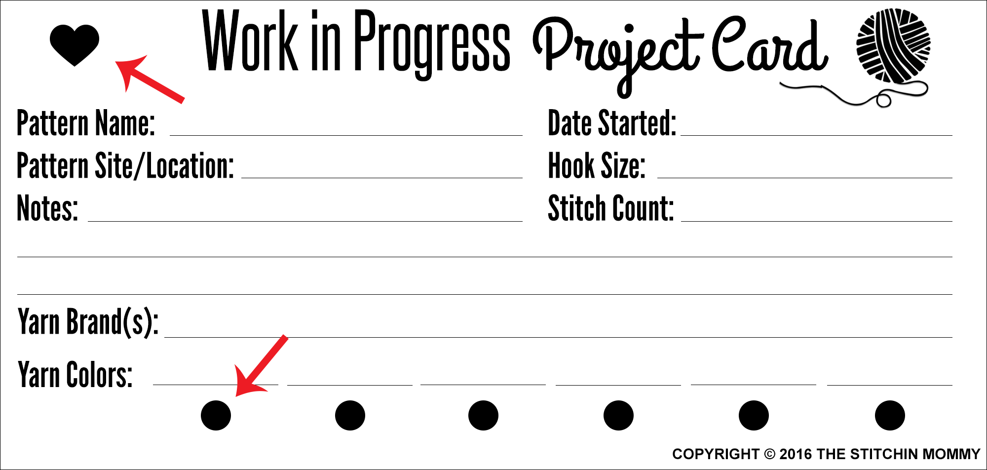 Work in Progress Project Cards - Free Printable | www.thestitchinmommy.com